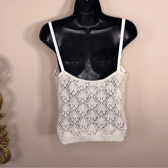 Vintage 90s Y2K Era Moda Mohair Ivory Soft Knit Tank Neutral Classic Medium - Picture 9 of 14